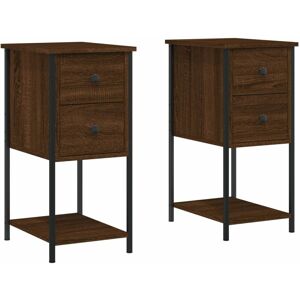 Bedside Cabinets 2 pcs Brown Oak 32x42x70 cm Engineered Wood Vidaxl Brown