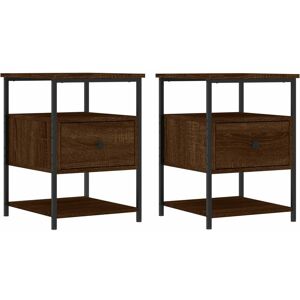 Bedside Cabinets 2 pcs Brown Oak 40x42x56 cm Engineered Wood Vidaxl Brown