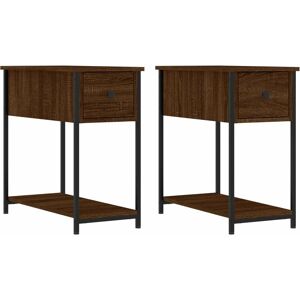 Bedside Cabinets 2 pcs Brown Oak 30x60x60 cm Engineered Wood Vidaxl Brown