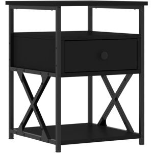 Bedside Cabinet Black 40x42x55 cm Engineered Wood Vidaxl Black