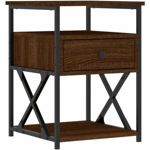 Bedside Cabinet Brown Oak 40x42x55 cm Engineered Wood Vidaxl Brown
