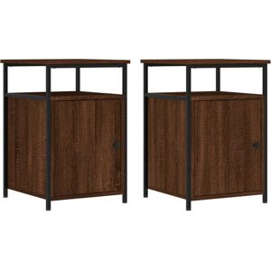 Bedside Cabinets 2 pcs Brown Oak 40x42x60 cm Engineered Wood Vidaxl Brown