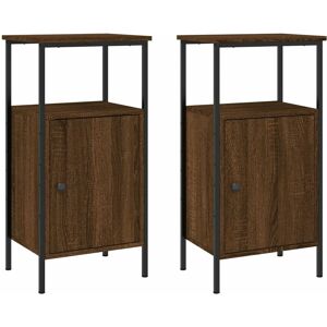 Bedside Cabinets 2 pcs Brown Oak 41x31x80 cm Engineered Wood vidaXL