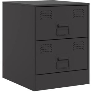 Bedside Cabinet Black 34.5x39x44 cm Steel Vidaxl Black