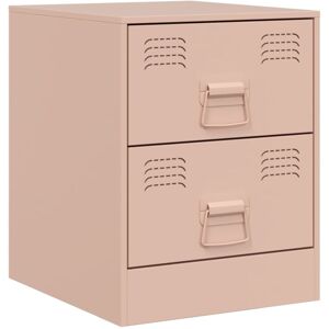 Bedside Cabinet Pink 34.5x39x44 cm Steel Vidaxl Pink