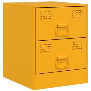 Bedside Cabinet Yellow 34.5x39x44 cm Steel Vidaxl Yellow