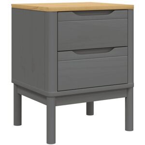 Bedside Cabinet floro Grey 45x39x57 cm Solid Wood Pine Vidaxl Grey