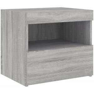 Bedside Cabinet with led Lights Grey Sonoma 50x40x45 cm Vidaxl Grey