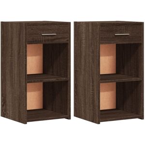 Bedside Cabinets 2 pcs Brown Oak 35x34x65 cm Engineered Wood vidaXL