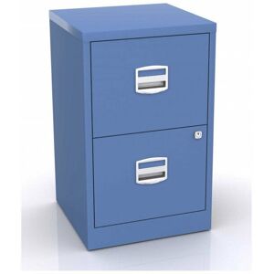 2 Drawer Metal Filing Cabinet - Blue - Bisley