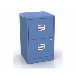 2 Drawer Metal Filing Cabinet - Blue - Bisley