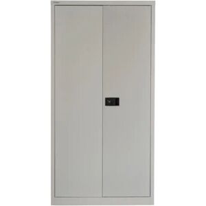 Bisley - Regular Steel Door Cupboard Lockable with 3 Shelves - Goose Grey