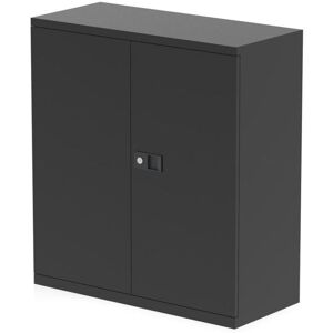 Qube by 2 Door Stationery Cupboard with Shelf Black BS0024 - Black - Bisley