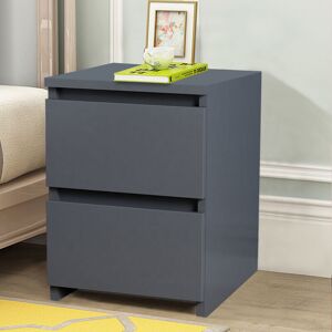 NRG Chest of Drawers Storage Bedroom Furniture Cabinet 2 Drawer Dark Grey 30x30x40cm