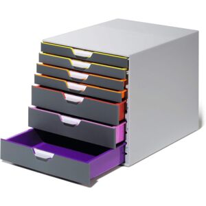 Durable - varicolor Desktop Organiser 7 Drawer Colour Coded Modular Storage A4+ - Assorted