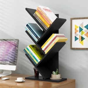 Livingandhome - 5 Layer Tree Shape Bookshelf Desktop Organizer, Dark Brown