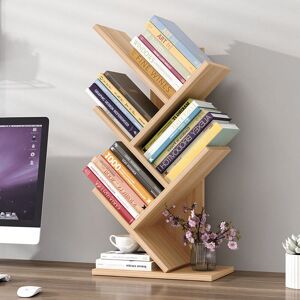 Livingandhome - 5 Layer Tree Shape Bookshelf Desktop Organizer, Natural