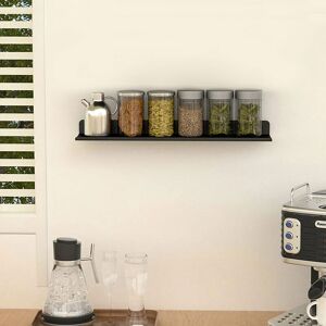 Livingandhome - Black Modern l Shaped Wall Floating Shelf