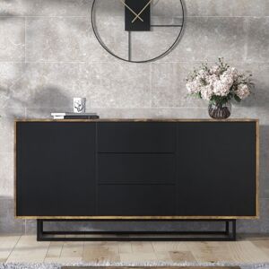 Creative Furniture - Loft Retro Industrial Sideboard Vintage Oak tv Unit Cabinet Cupboard tv Stand - oak & black