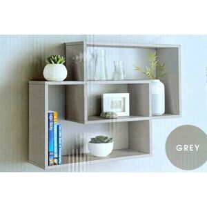 DYLEX Multi Compartment Display Wall Floating Shelf Wall Decoration Home Decor Grey