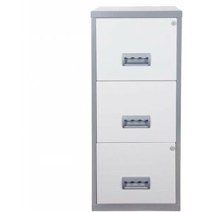 3 Drawer Maxi Filing Cabinet - Silver/White - Pierre Henry