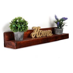 MODERIX Reclaimed Wooden Shelf With Backboard 5' 125mm - Colour Teak - Length 50cm