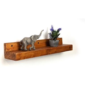 MODERIX Reclaimed Wooden Shelf With Backboard 5' 125mm - Colour Light Oak - Length 50cm