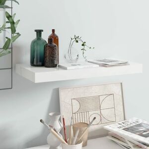 Floating Wall Shelf High Gloss White 50x23x3.8 cm mdf - Royalton