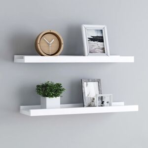 Picture Frame Ledge Shelves 2 pcs White 40x9x3 cm mdf - Royalton
