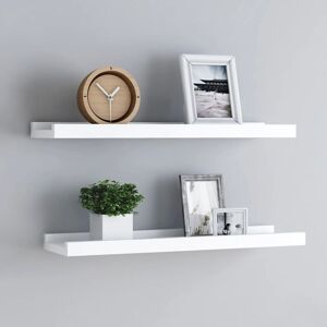 Picture Frame Ledge Shelves 2 pcs White 60x9x3 cm mdf - Royalton