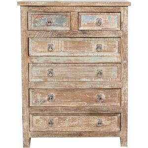 BISCOTTINI Solid recycled wood chest of drawers antique finish