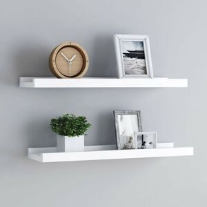 SWEIKO Picture Frame Ledge Shelves 2 pcs White 60x9x3 cm MDF FF323929UK