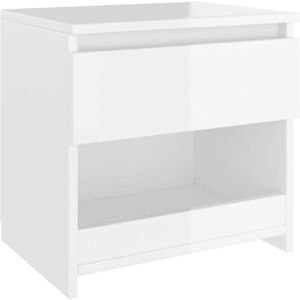 Bedside Cabinet High Gloss White 40x30x39 cm Engineered Wood Vidaxl White