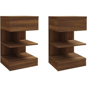 Bedside Cabinets 2 pcs Brown Oak 40x35x65 cm Engineered Wood Vidaxl Brown