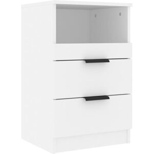 Bedside Cabinet White Engineered Wood Vidaxl White