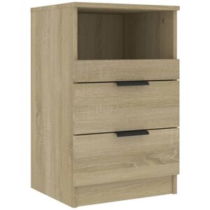 Bedside Cabinet Sonoma Oak Engineered Wood Vidaxl Brown