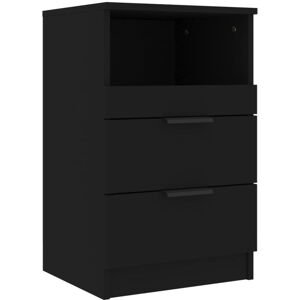 Bedside Cabinet Black Engineered Wood Vidaxl Black