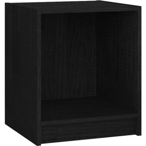 Bedside Cabinet Black 35.5x33.5x41.5 cm Solid Pinewood Vidaxl Black