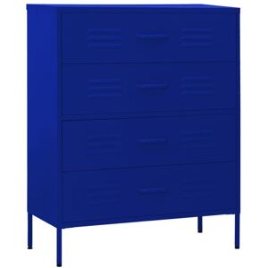 Vidaxl - Chest of Drawers Navy Blue 80x35x101.5 cm Steel Blue