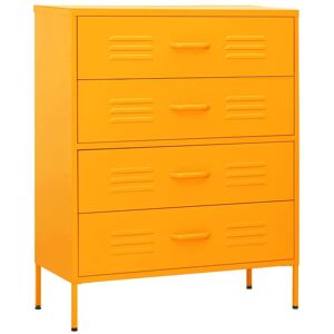 Vidaxl - Chest of Drawers Mustard Yellow 80x35x101.5 cm Steel Yellow