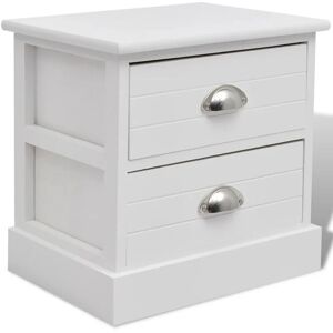 Vidaxl - French Bedside Cabinet White White