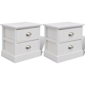 French Bedside Cabinets 2 pcs White Vidaxl White