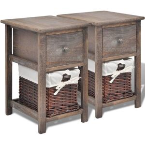 Bedside Cabinets 2 pcs Wood Brown Vidaxl Brown