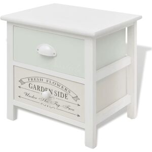 Vidaxl - French Bedside Cabinet Wood White