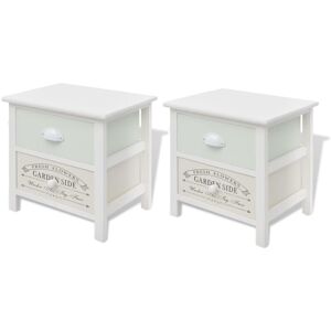 French Bedside Cabinets 2 pcs Wood Vidaxl White