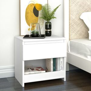 vidaXL Bedside Cabinet White Chipboard Nightstand Bed Drawer Cabinet Bedroom