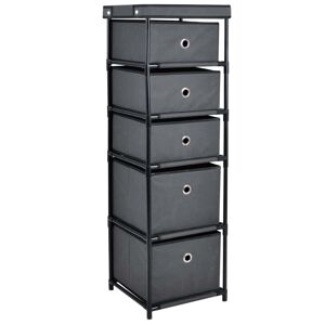 HOMELOX Canvas 5 Chest Of Drawer Bedroom Furniture Storage Cabinet Unit Organiser