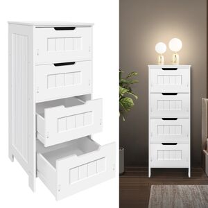 YouseaHome Chest of Drawer Bathroom Storage PVC Storage Cabinet with 4 Drawers Free Standin