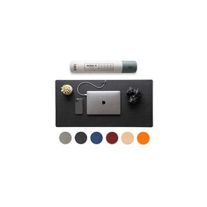 Nordik by Design Nordik Leather Desk Mat Cable Organiser (Pebble Black 89 X 43 cm) Premium Extend