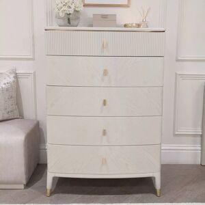 Putney Ivory & Gold Tall Chest of Drawers